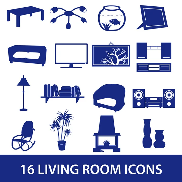 Living room icon set eps10 — Stock Vector