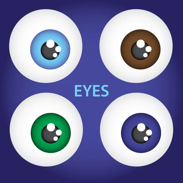 Simple color vector eyes set eps10 — Stock Vector