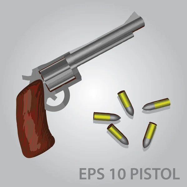 Pistole und Kugeln Eps10 — Stockvektor