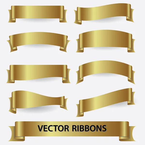 Gold ribbon banners eps10 — Stock Vector