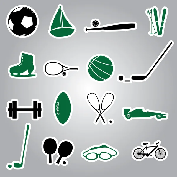 Sport equipment stickers eps10 — Stock Vector