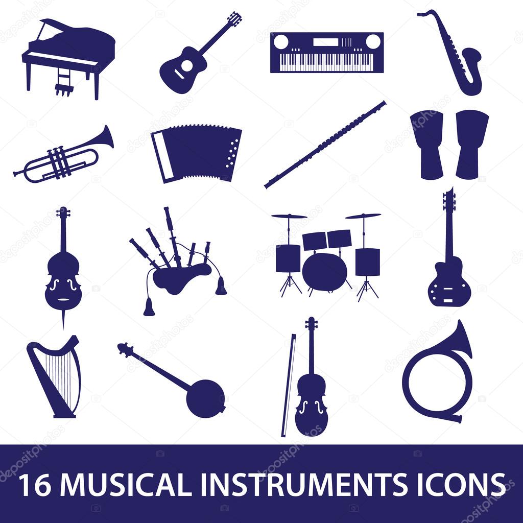musical instruments icon set eps10