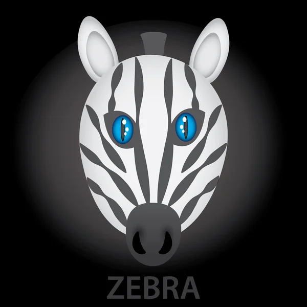 Zebra cartoon karakter hoofd eps10 — Stockvector