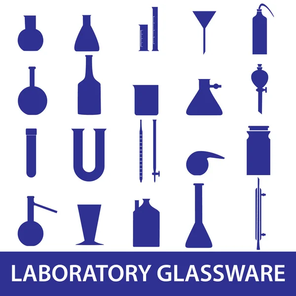 Set de cristalería de laboratorio químico eps10 — Archivo Imágenes Vectoriales