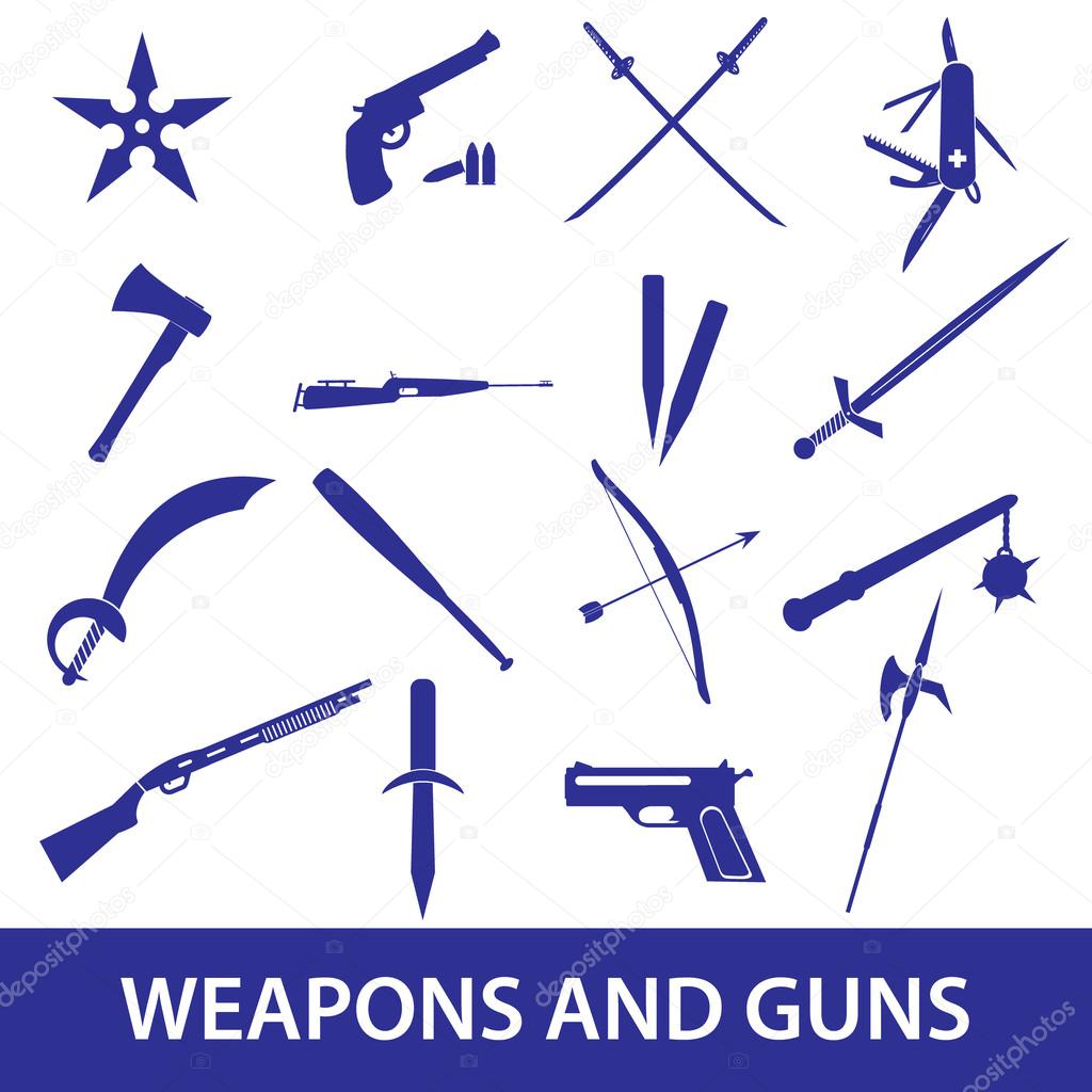 weapons and guns icons eps10