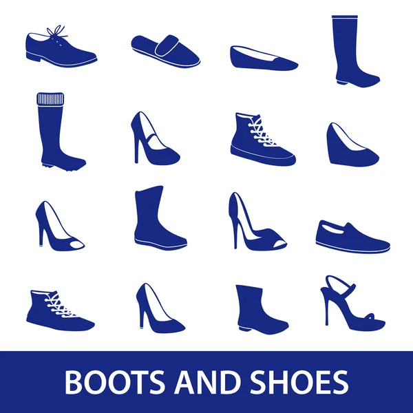 Laarzen en schoenen pictogrammen eps10 — Stockvector