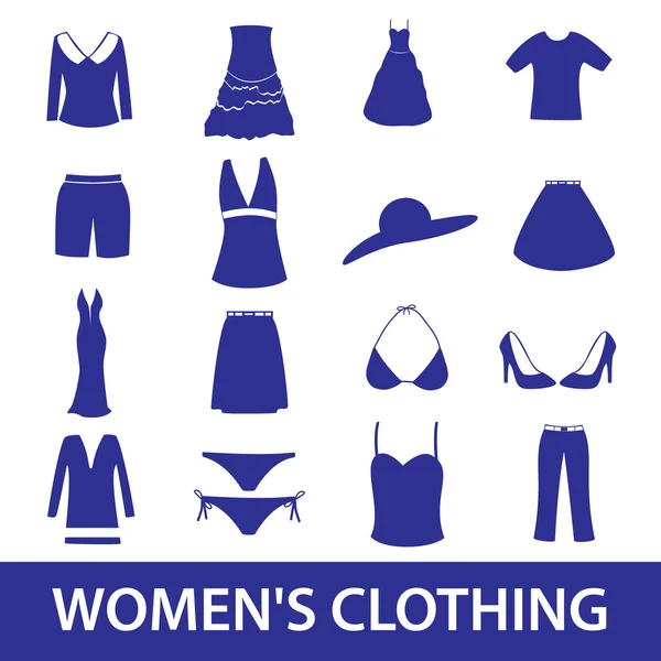Kvinnors Ikonuppsättning kläder eps10 — Stock vektor