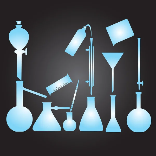 Chemical laboratory glassware eps10 — стоковый вектор