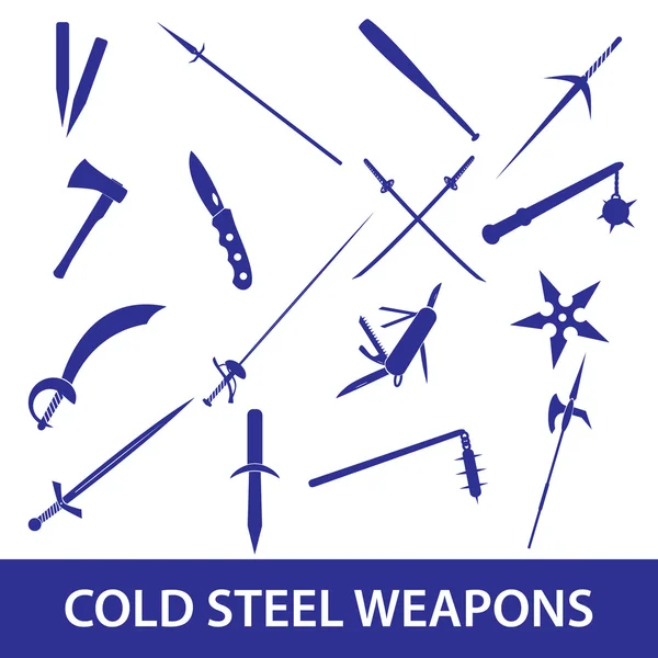 Cold steel weapons icons eps10 — Stock Vector