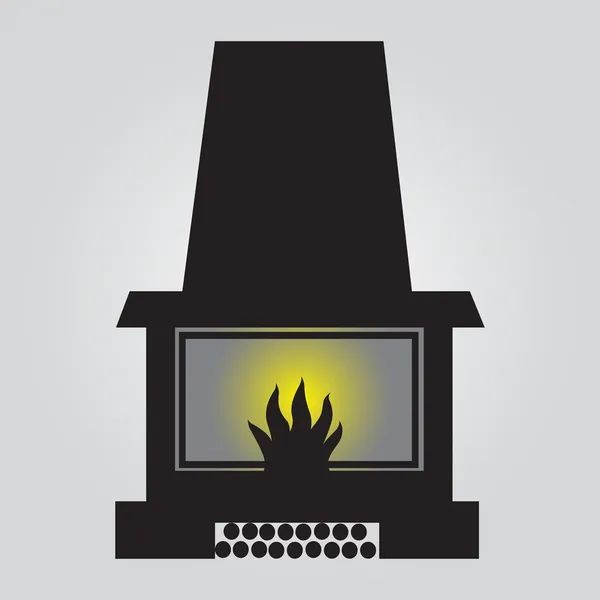 Simple fireplace icon eps10 — Stock Vector