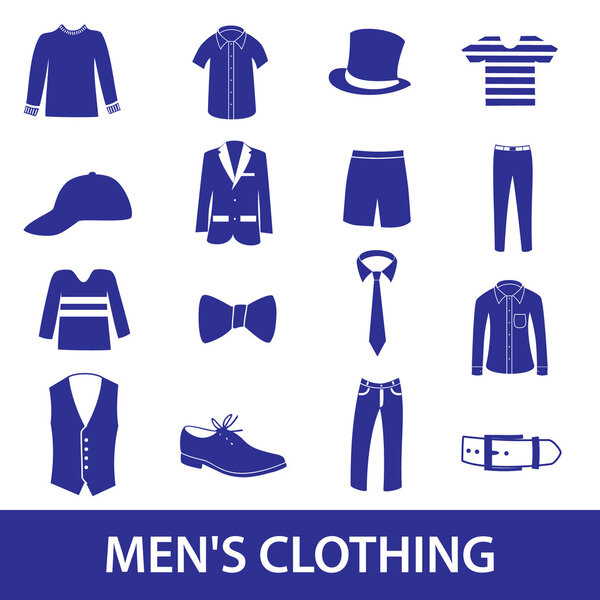 mens clothing icon set eps10