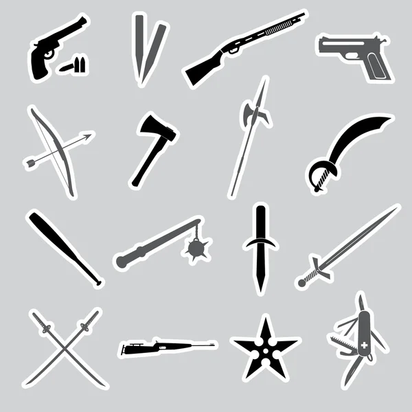 Weapons and guns stickers eps10 — Stock Vector