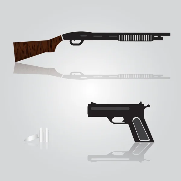 Pistool en shotgun wapens eps10 — Stockvector