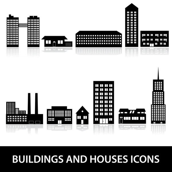 Budynki i domy eps10 ikony — Wektor stockowy