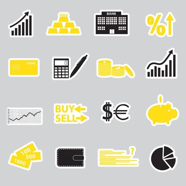 Financial and money stickers eps10 — Stock Vector