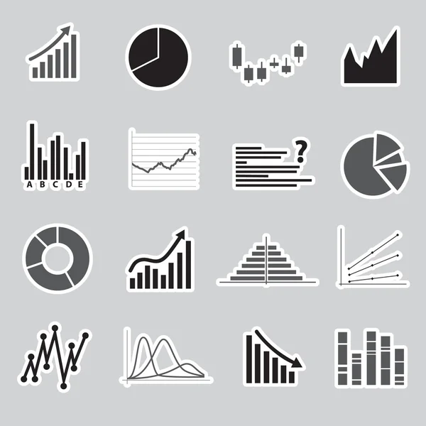 Graphs stickers eps10 — Stock Vector