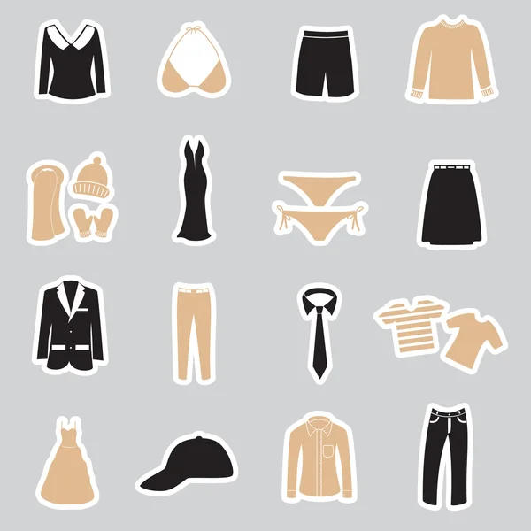 Kleding stickers instellen eps10 — Stockvector