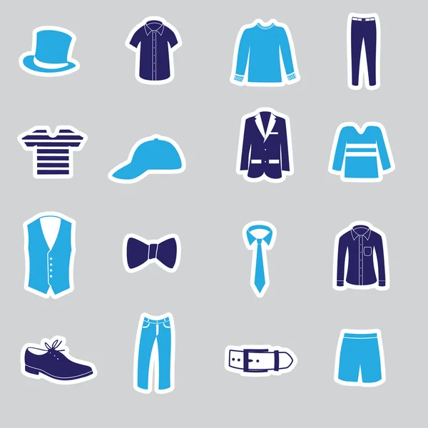 Mens kleding stickers eps10 — Stockvector