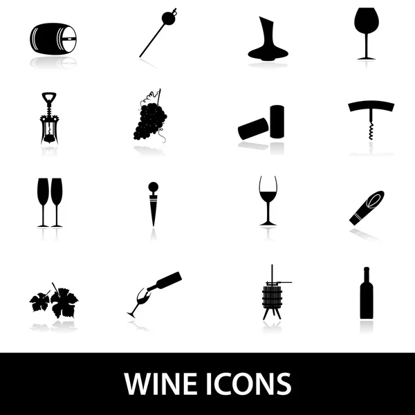 Iconos del vino eps10 — Vector de stock