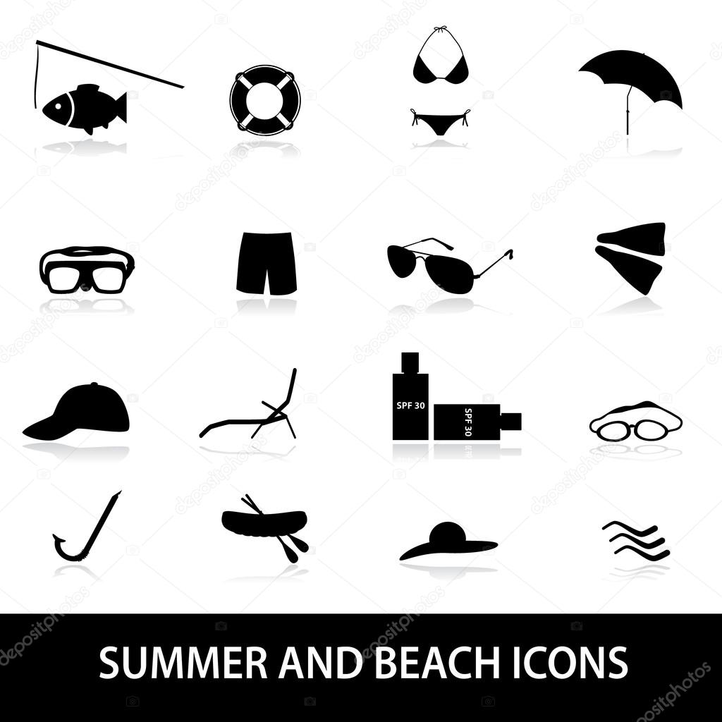 summer and beach icons eps10