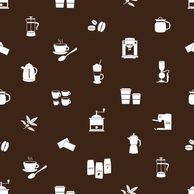 kahve simgeler kahverengi ve beyaz eps10 desen