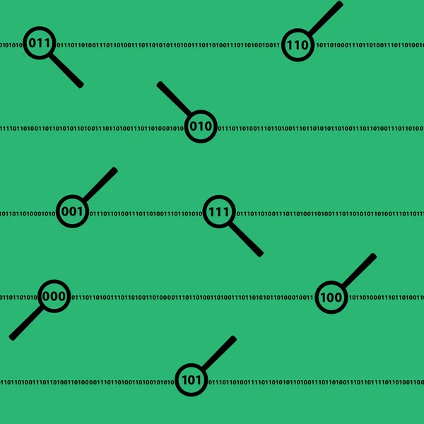 Binär kod siffror och lins grön mönster eps10 — Stock vektor