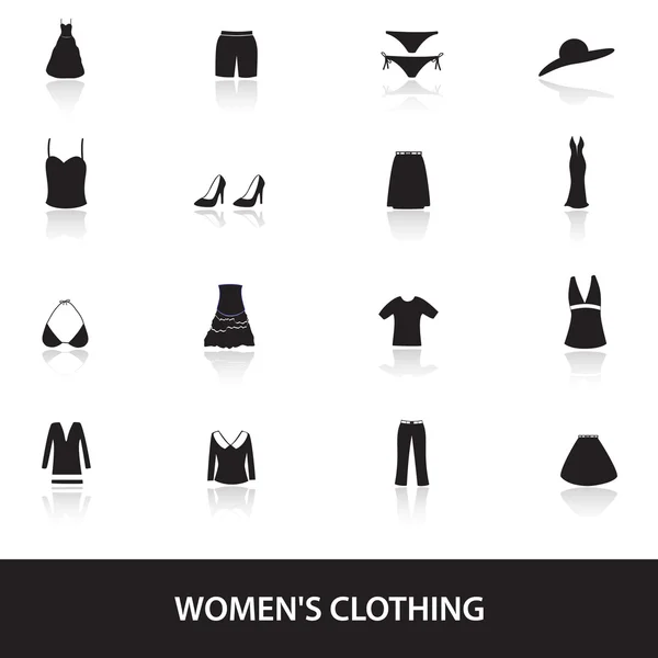 Womens kleding pictogrammen eps10 — Stockvector