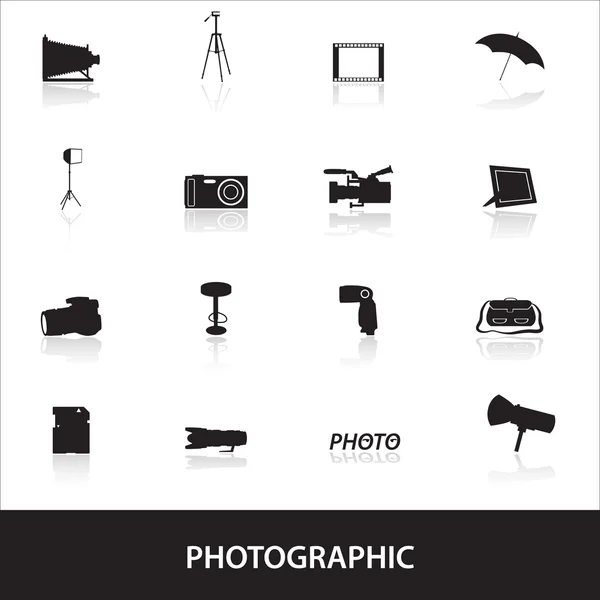 Photographic icons eps10 — Stock Vector