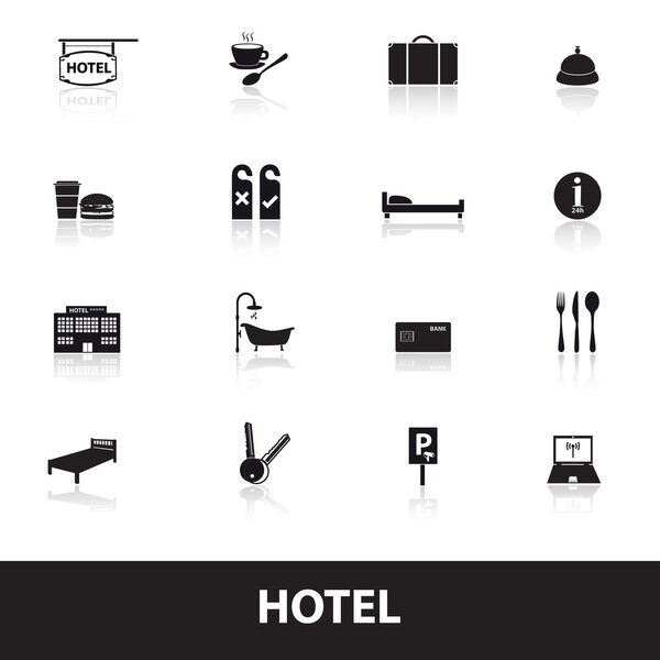 hotel and motel simple icons eps10