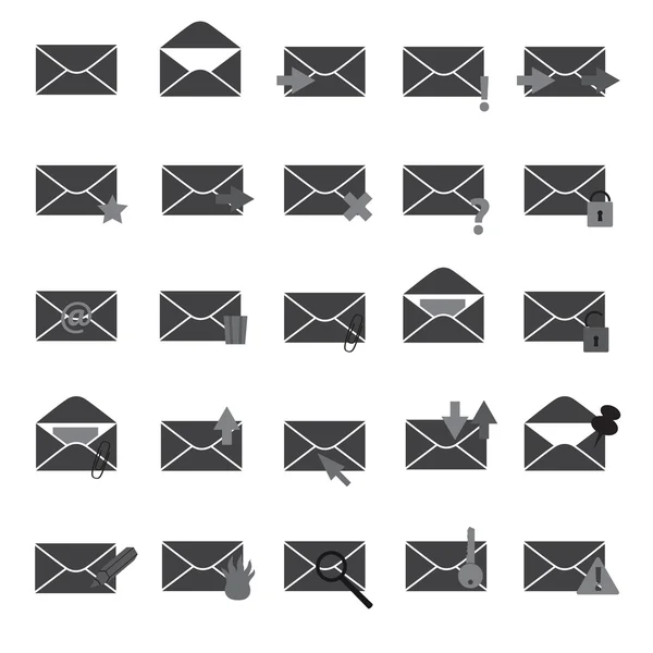 Computer mail simple gray icons eps10 — Stock Vector