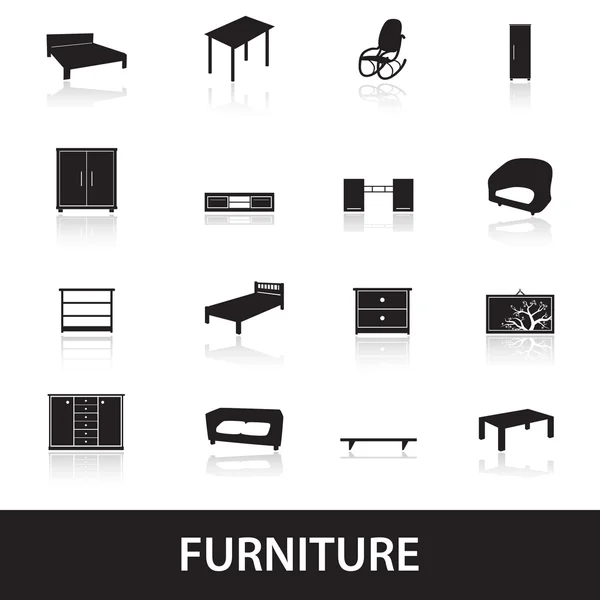 家具の種類のアイコン eps10 — ストックベクタ