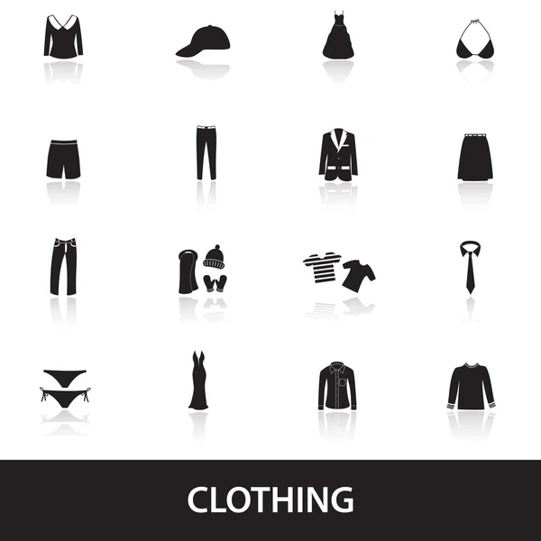 Иконки одежды eps10 — стоковый вектор