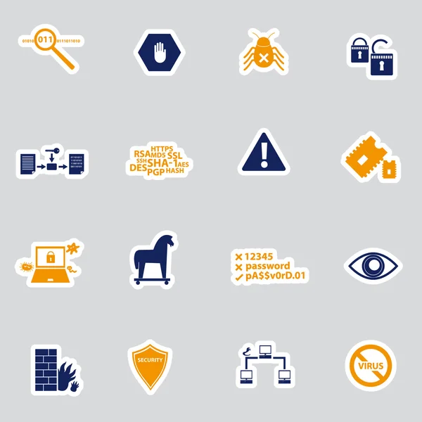 Computer security stickers eps10 — Stock Vector