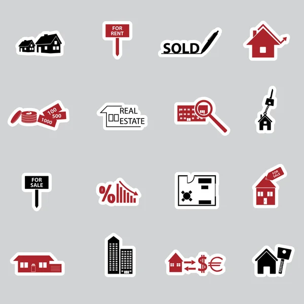 Immobilien Sticker eps10 — Stockvektor