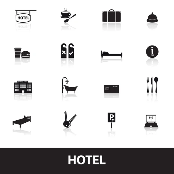 Hotel and motel simple icons eps10 — Stock Vector