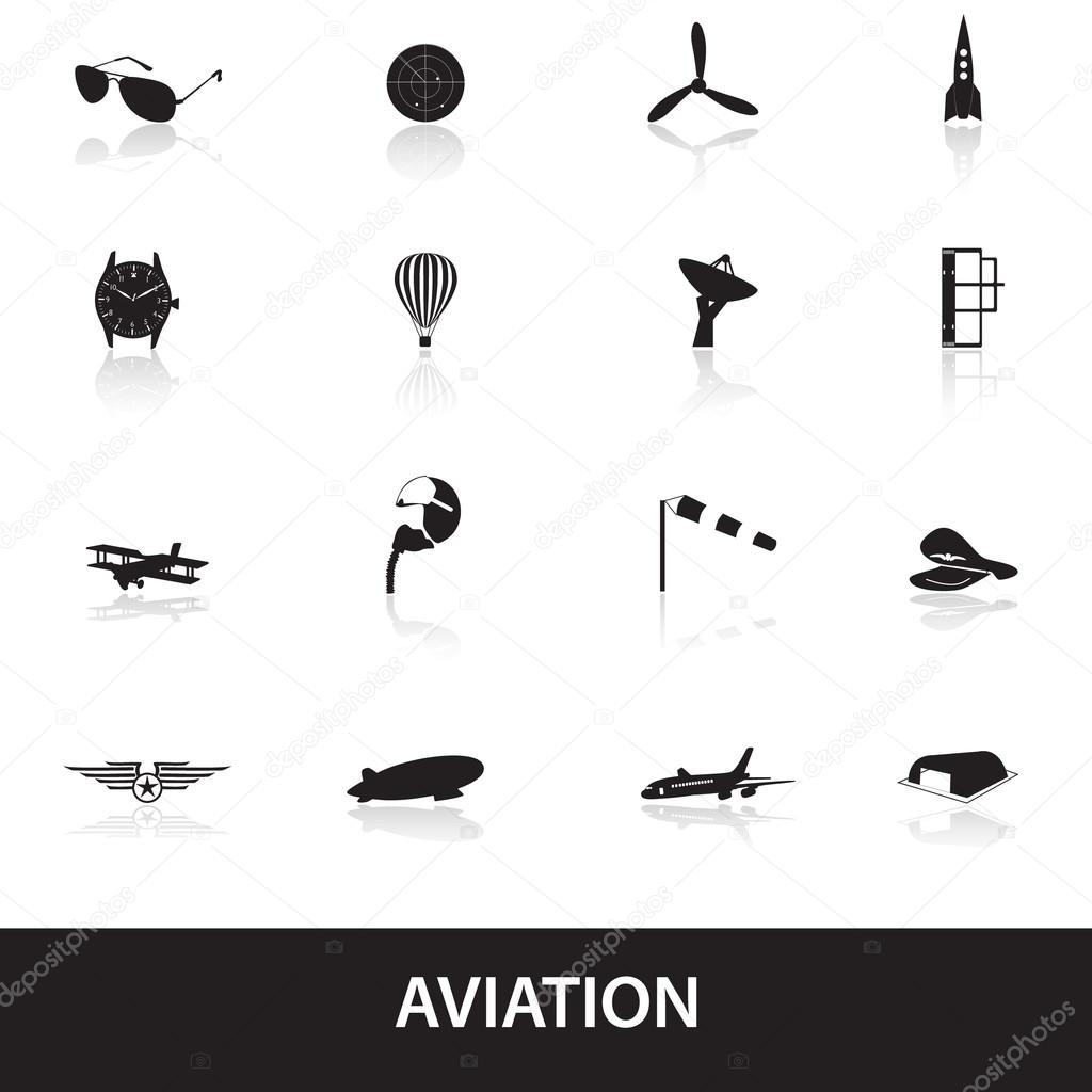 aviation icons set eps10