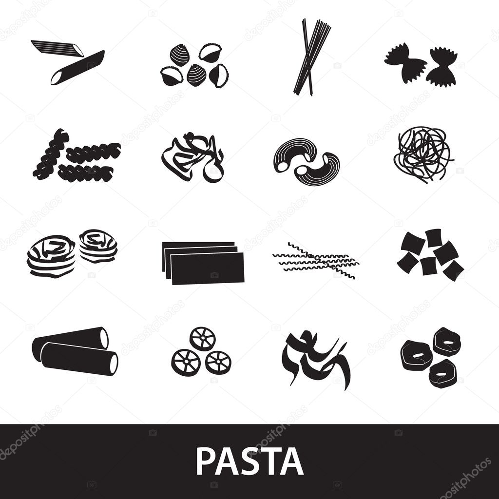 types of pasta food eps10