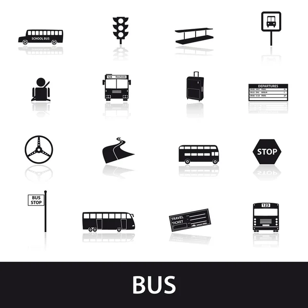 Conjunto de iconos de transporte de autobuses eps10 — Archivo Imágenes Vectoriales