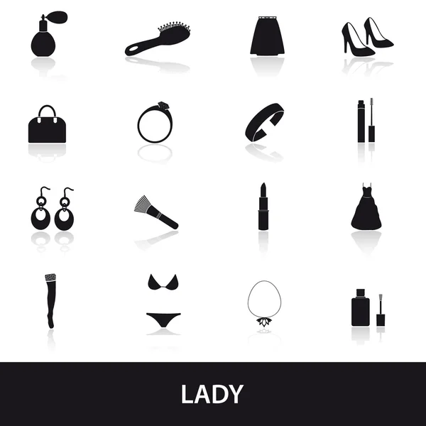 Cosas de la señora necesita iconos conjunto eps10 — Vector de stock