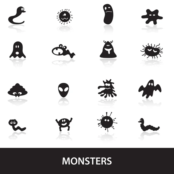 Colección de iconos monstruos eps10 — Vector de stock