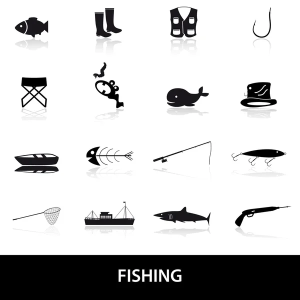 Набор значков для рыбалки eps10 — стоковый вектор