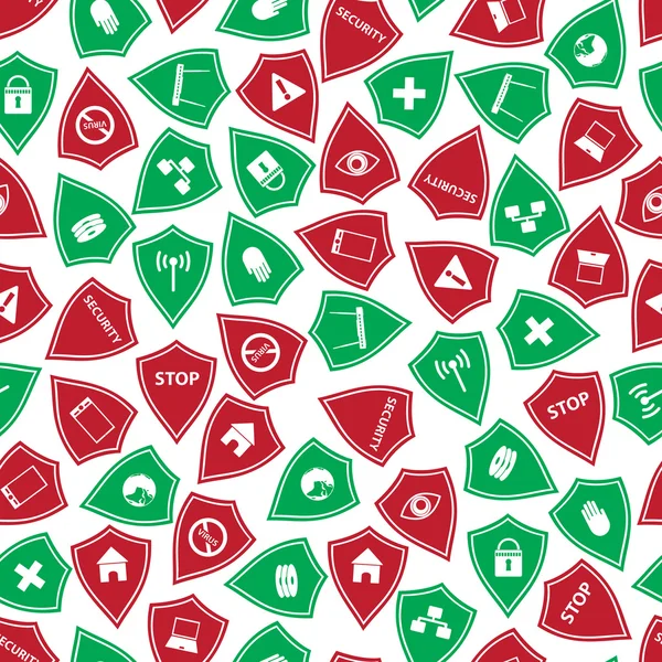 Röda och gröna säkerheten sköldar mönster eps10 — Stock vektor