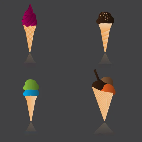 Ice cream types eps10 — Stock Vector