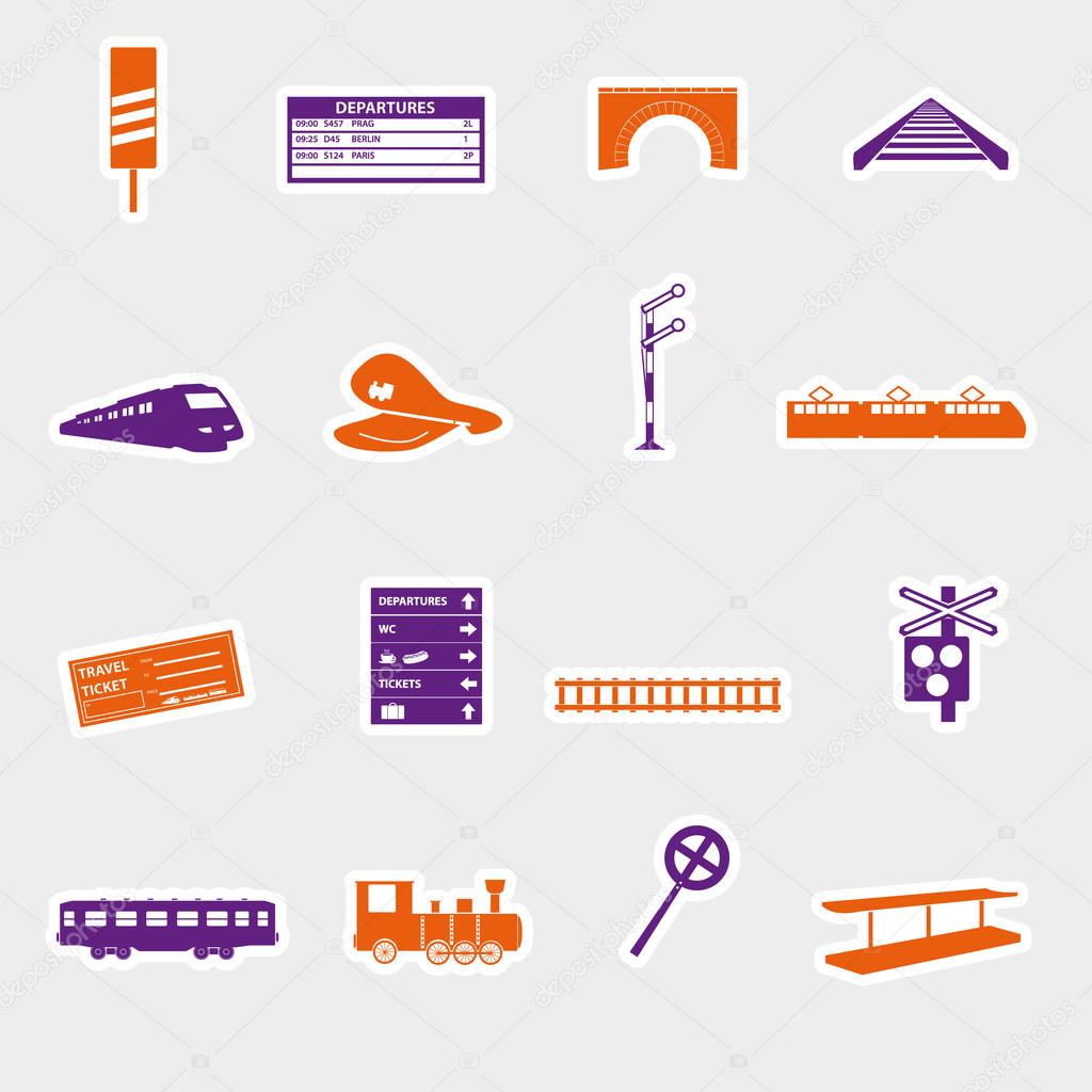 train and railway stickers eps10