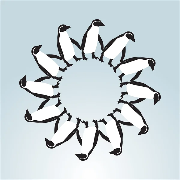 L'anneau de pingouins eps10 — Image vectorielle