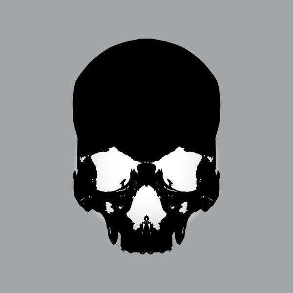 Black human skull eps10 — стоковый вектор