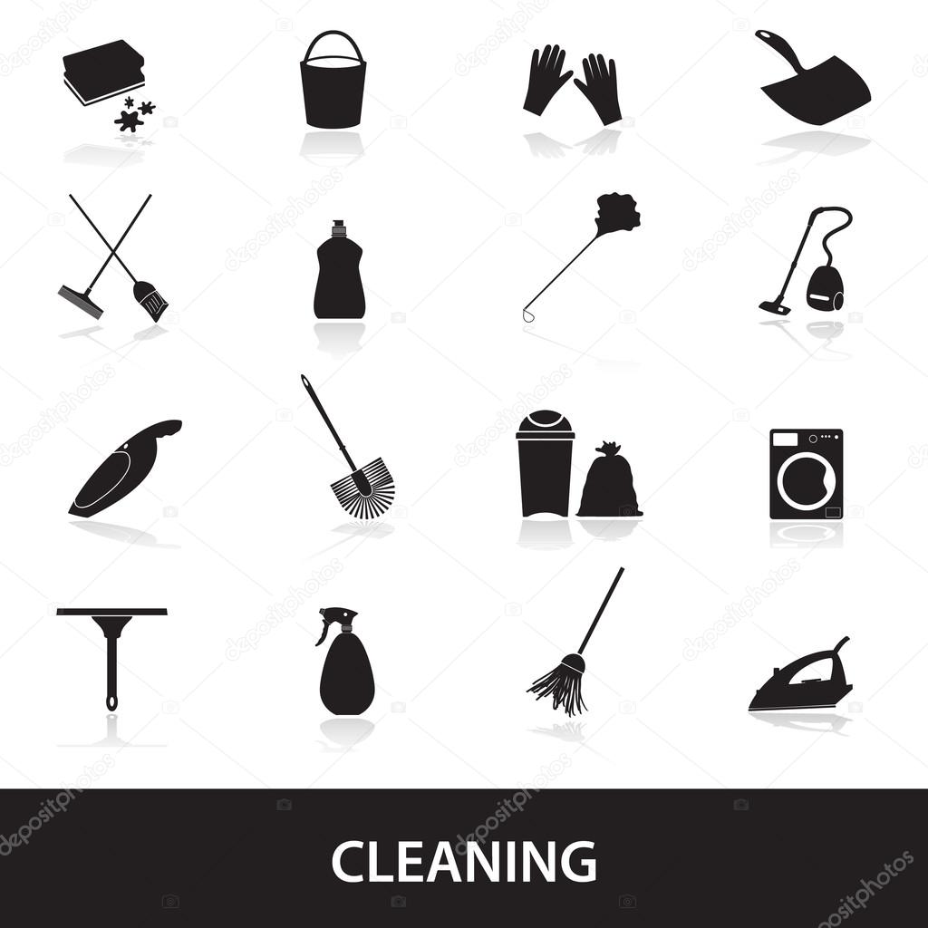 cleaning icons set eps10