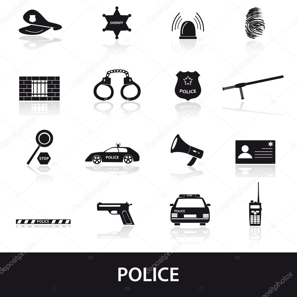 police icons set eps10