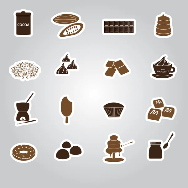 Chocolate stickers set eps10 — Stock Vector