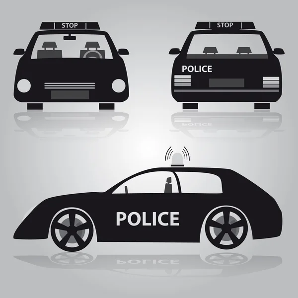 Police car from front, back and side view eps10 — Stock Vector
